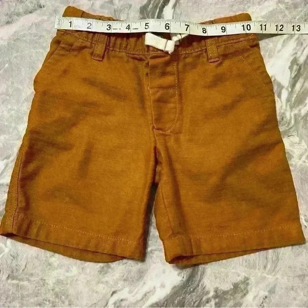 Carter's Kid Boy's Cotton Waistband Khaki Pull On Shorts Beige Size 4 - Picture 4 of 7